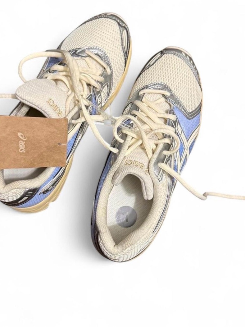 NEW ASICS GEL-DS Trainer 14 Men’s Size 7 Cream Blue Silver Women’s 8.5 / EU 40 👟 - Picture 2 of 4